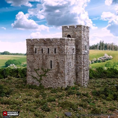 Norman Stone Fort DND Terrain for Dungeons and Dragons Terrain, D&D, Pathfinder, Warhammer 40k, Miniatures, D and D, Dungeons and Dragons Gifts, Dungeon Master