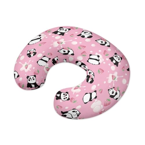Forchrinse Cute Panda Nursing Pillow Cover for Baby Girls Breastfeeding Pillow Case Nursing Pillow Slipcover Easy to Care
