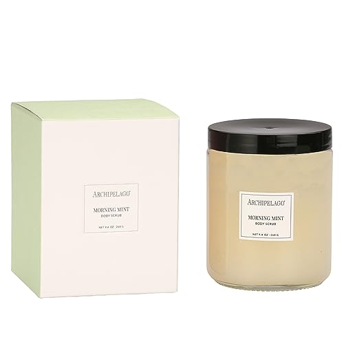 Archipelago Botanicals Morning Mint Body Scrub, Exfoliating Body Scrub for Rejuvenated, Smooth and Glowing Skin, Made with Natural Ingredients, Blended with Wild Mint (9.4 oz)