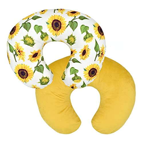 BxuanW Nursing Pillow Cover Stretchy Pillow Slipcovers for Breastfeeding Moms Two-Sided Design (Sunflower)