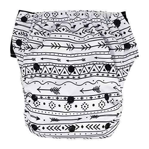 EcoAble Hybrid Cloth Diaper – Reusable Potty Training Pants or Swim Diaper | Pull-On Style | Toddler to Big Kid 1–10 Years (Size 3, Black Arrow)