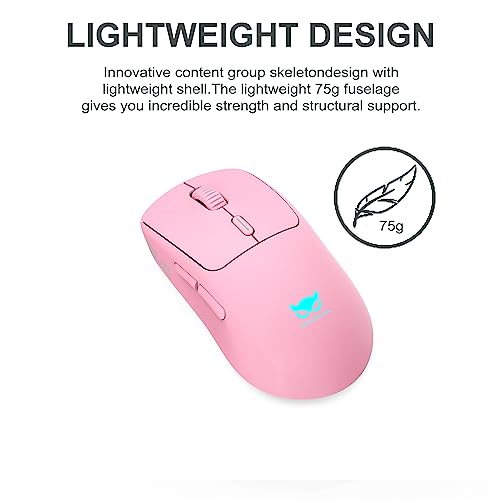 Hokeyio WAIZOWL OGM ONE Wireless Wired Mouse 75g Lightweight Dual Mode Professional ESports PC Gaming Mice Ergonomic Type C Rechargeable