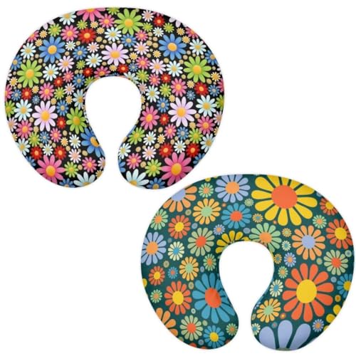 Jeiento 2PCS Hippie Nursing Pillow Covers Neutral Breastfeeding Pillow Slipcover Color Daisy Breathable Feeding Pillow Covers Ultra Soft Pillowcase,Fits The Original Support for Breastfeeding