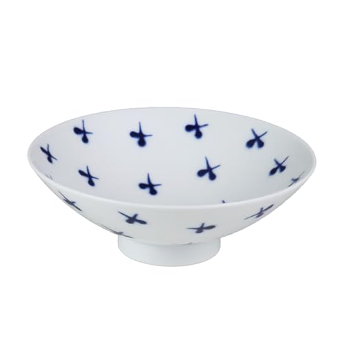 Hakusan Toki Flat Tea Wan, Blue, Approx. 5.9 x 2.1 inches (15 x 5.3 cm), ST