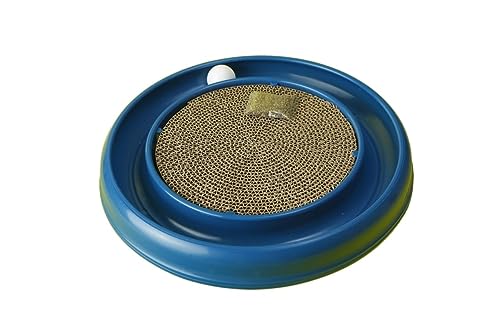 Lexweezwudi Cat Scratching Board,Cat Toy Track Ball and Indoor Interactive Pet Cats Scratch Scratcher Toys Scratching Pad Perfect for Chasing, Hunting, Mental & Physical Exercise Puzzle(Blue)