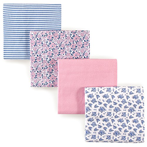 Hudson Baby Unisex Baby Cotton Flannel Receiving Blankets, Classic Floral, One Size