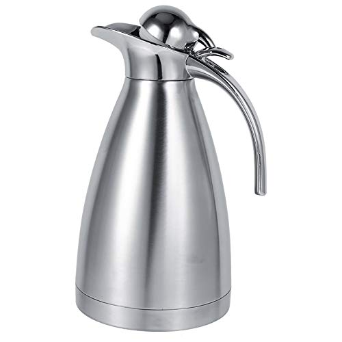 Coffee Tea Pot Thermal Pot Stainless Steel Durable Double Wall Insulated Thermo Jug Hot Water Bottle for Home (1.5L silver)