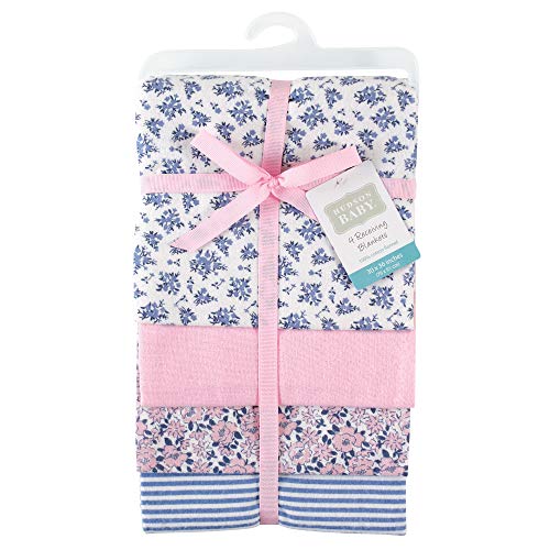 Hudson Baby Unisex Baby Cotton Flannel Receiving Blankets, Classic Floral, One Size