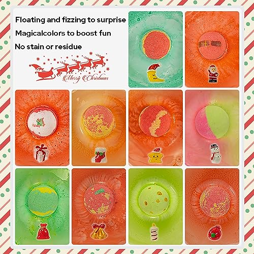 20-Pack Bath Balls with Surprises, Twenty Christmas Toys Inside, Natural Handmade Bubble Ball Set