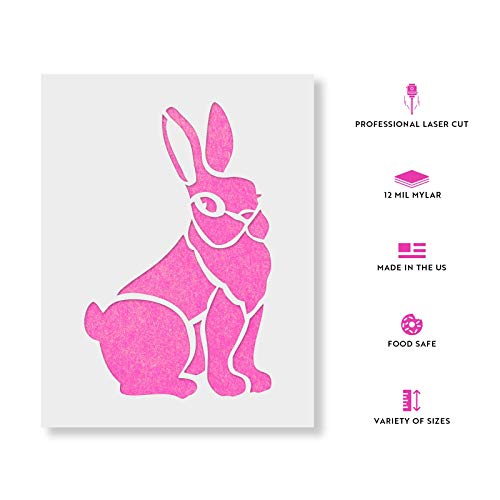 Rabbit Stencil - Bunny Stencil, Flower Stencil, Rabbit Ear, Nature Stencil, Garden Stencil