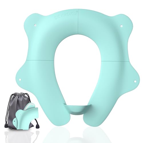 SKYROKU Foldable Kids Toilet Seat – Portable & Anti-Slip Travel Potty Training Seat for Toddlers,Safety material Baby Toilet Seat, Easy Clean & Compact for Home, Daycare, Grandparents House (Ages 2