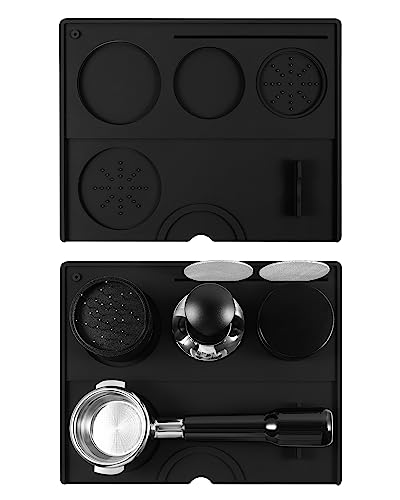 Espresso Tamping Station, Silicone Espresso Tamping Mat, Anti-Slip Coffee Tamper Mat, Espresso Accessories Tool for Baristas, Food Grade Non-Slip Silicone