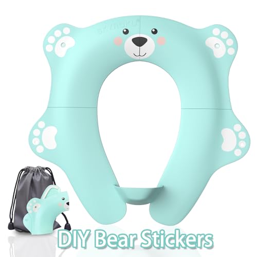 SKYROKU Foldable Kids Toilet Seat – Portable & Anti-Slip Travel Potty Training Seat for Toddlers,Safety material Baby Toilet Seat, Easy Clean & Compact for Home, Daycare, Grandparents House (Ages 2