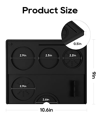 Espresso Tamping Station, Silicone Espresso Tamping Mat, Anti-Slip Coffee Tamper Mat, Espresso Accessories Tool for Baristas, Food Grade Non-Slip Silicone