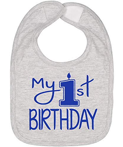 Aiden's Corner Handmade Cute Baby Boy Girl First Birthday Smash Cake Bibs - My 1st Birthday Bib (Royal Heather)