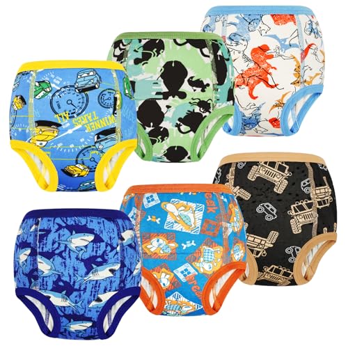 MooMoo Baby Potty Training Pants 6 Packs Absorbent Training Underwear for Boys and Girls Cotton Pee Pants 6T