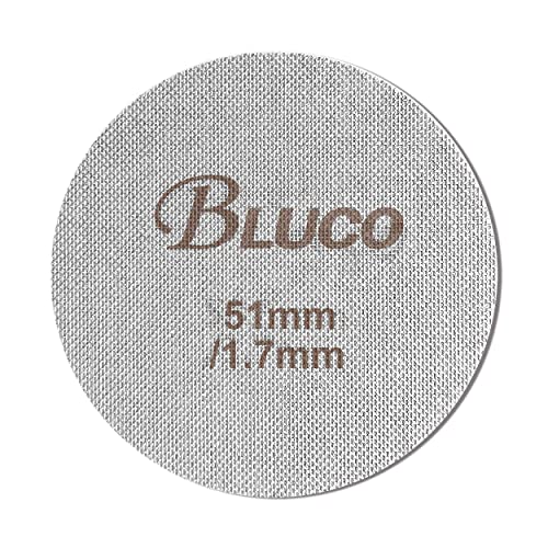 Bluco 51mm Espresso Puck Screen Reusable 1.7mm Thickness 150μm Stainless Steel Professional Barista Coffee Filter Mesh Plate for Espresso Portafilter Filter Basket