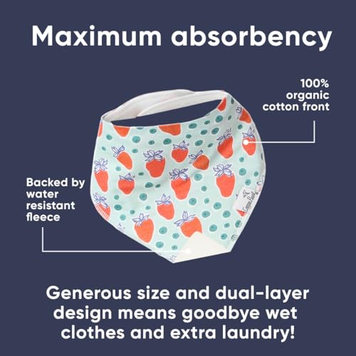 Copper Pearl 4 Pack Soft Cotton Baby Bibs for Drooling and Teething, Absorbent Drool Bibs for Baby Girl and Boy, Adjustable to Fit Newborns to Toddlers, Tons of Styles (Liberty)