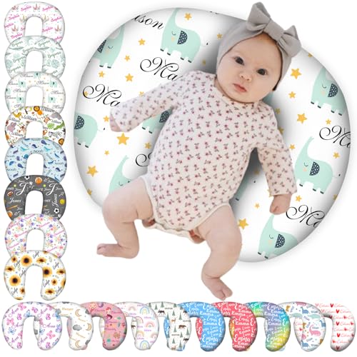 Baby Nursing Pillow Cover, Custom Personalized Breastfeeding Pillowcase with Name, Customized U-Shaped Removable Nursing Covers for Breastfeeding Pillows, Custom Gift for Infant Baby Boys and Girls
