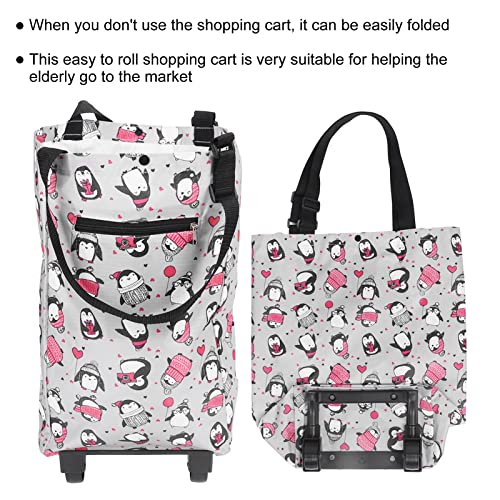 Shopping Cart, Strong Flexible Wheels Practical Portable Grocery Cart Foldable for Elderly for Camping