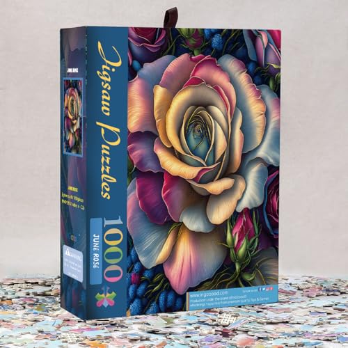 Ingooood Jigsaw Puzzle 1000 Pieces - Fantasy Series - Roses Puzzle Entertainment Toys for Adult Puzzles for Home Decoration, Family Puzzle Perfect for Game Nights (June Rose)