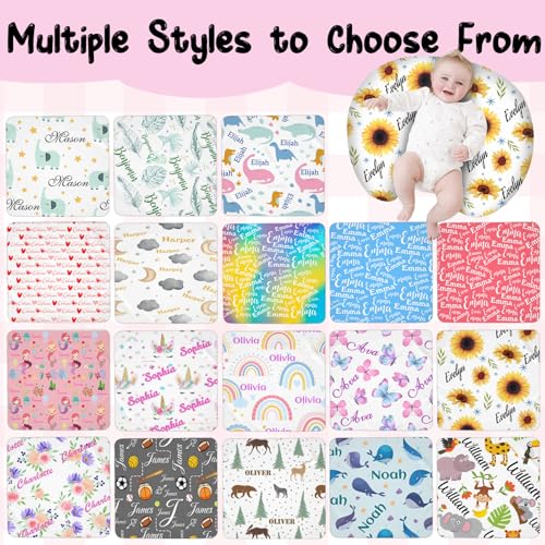 Baby Nursing Pillow Cover, Custom Personalized Breastfeeding Pillowcase with Name, Customized U-Shaped Removable Nursing Covers for Breastfeeding Pillows, Custom Gift for Infant Baby Boys and Girls