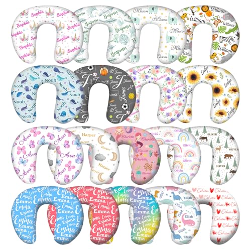 Custom Baby Nursing Pillow Cover Personalized Name Football Theme Breastfeeding Pillow Cover for Baby Boys and Girls
