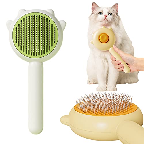 Magic Pet Comb, Pet Grooming Brush, Cat and Dog Brush for Shedding, Pet Massage Cleaning Slicker Brushes for Dogs Cats, Shedding Brush for Short or Long Haired Cat Dogs Tangled Hair (Green)