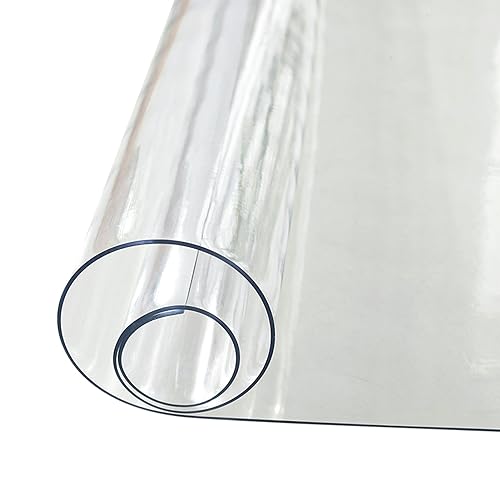 YANBI Non Slip Clear Carpet Protector/Floor Runner, Rectangle Transparent PVC Hard Floor Chair Mat for Desk Office, Trimmable Hallway Rug Mat (Size : 120cmx100cm(4x3.3 ft))