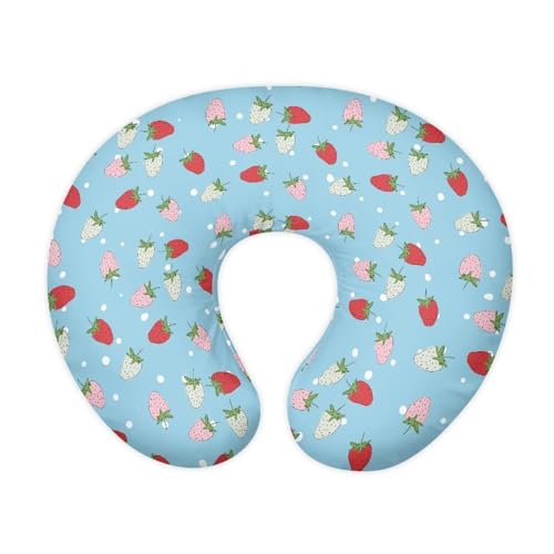 Mintulipy Strawberries Nursing Pillow Cover with Hidden Zipper Strawberries Soft for Moms/Baby Nursing Pillow Cover Stretchy Removable Cover for Breastfeeding Pillow