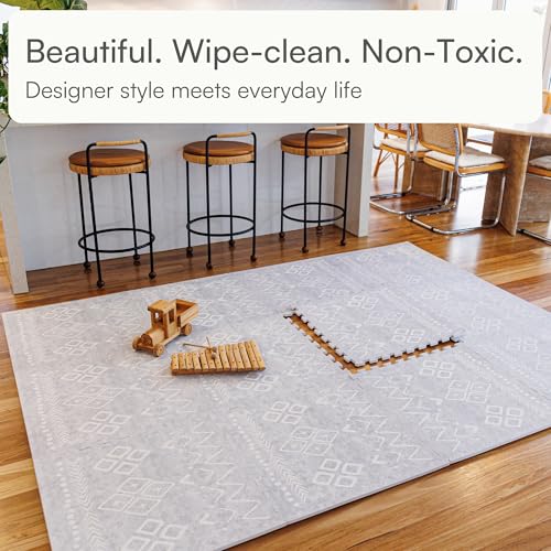 Baby Play Mat for Floor – 6x8ft Gray | Soft Non Toxic Premium EVA Foam Tiles for Tummy Time, Crawling & Playroom – Waterproof Interlocking Floor Mat for Babies & Toddlers by Lillefolk (12 Tiles)