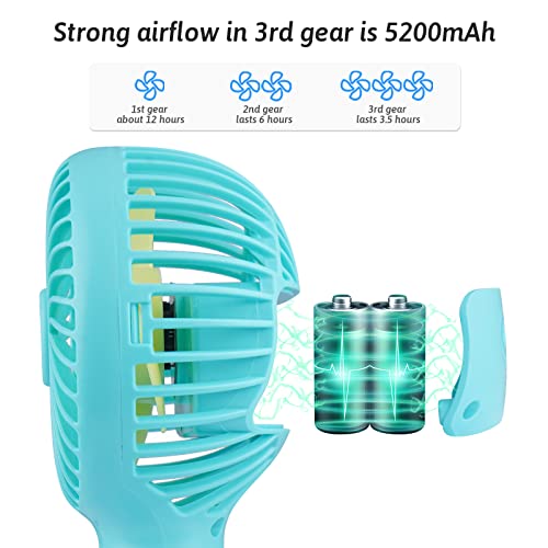 Portable Stroller Fan Personal rechargeable USB Fans With 5200mAh 3 Speeds Battery Small Baby Car Seat Mini Handheld Clip On Fan for Pram Crib Bike Treadmill Outdoor Camping Travel and Student Desk