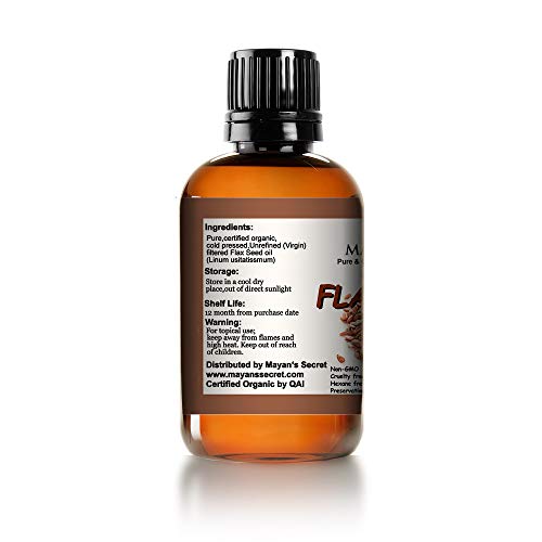 Mayan's Secret Pure Carrier and Essential oils for Skin Care, Hair, Body Moisturizer for Face-Anti Aging Skin Care (Flax Seed Oil Organic