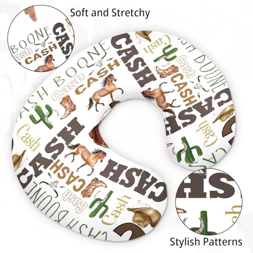 Dyoart Baby Nursing Pillow Cover,Custom Name Gifts,Ultra Soft Comfortable for Infant Boys Girls,Breastfeeding,Horse(one Size)