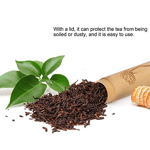 Bamboo Tube Tea Canisters Tea Canister Friendly Portable Bamboo Tube Tea Container Environmentally for Coffee Beans Spices Various Nuts(Lotus pattern)