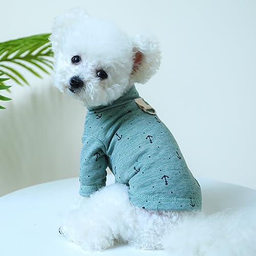 Dog Sweatshirt Dog Overalls Pet Turtleneck Shirt Pullover Sweater Soft Breathable Dog Pajamas Autumn and Winter Warm Dog Clothes Cat Shirt Dog Outfits Dog Clothes for Small Dogs Girl Boy Green S