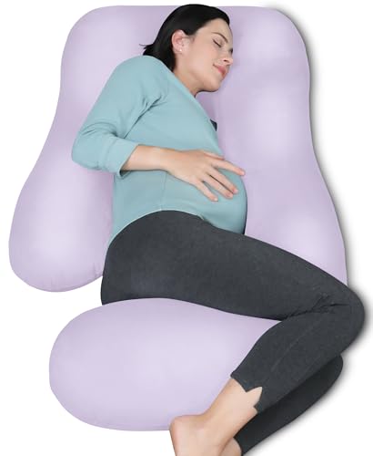 MOON PARK Pregnancy Pillows for Sleeping - U Shaped Full Body Maternity Pillow with Removable Cover - Support for Back, Legs, Belly, HIPS