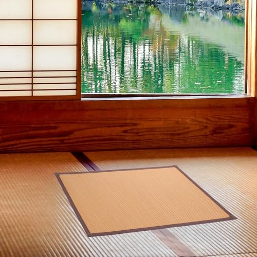 Beavorty Rattan Floor Mat Woven Seating Mat Tatami Floor Mat Summer Cushion Cooler Pad Bamboo Rug Japanese-Style Flax Spa