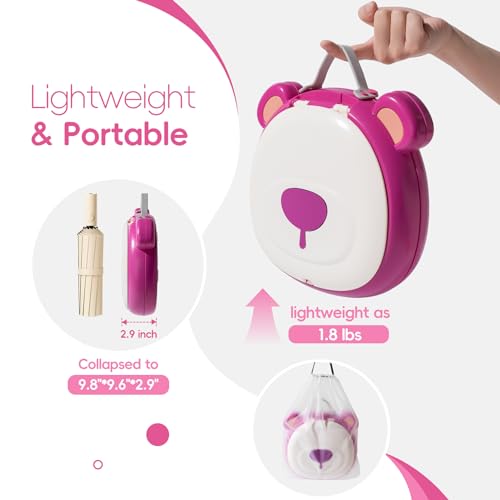 AKIMRABY Travel Potty Seat for Toddler,Foldable Car Potty for Toddler, Portable Toilet Seat for Kids with Potty Liners, Absorbent Pads, Portable Potty Seat for Toddler Travel, Camping and Outdoor Use