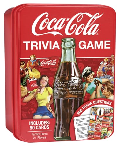 Masterpieces Officially Licensed Coca-Cola - Family Trivia Game with Collectible Tin Ages 13 and Up.
