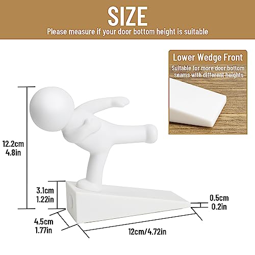 Omoojee Cute Door Stop, Decorative and Sturdy, Decorative Door Stop, Lower Front Wedge Suitable for More Doors, White(Patented)