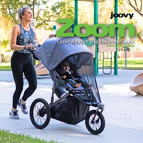 Joovy Zoom Lightweight Jogging Stroller Featuring High Child Seat, Shock-Absorbing Suspension, Extra-Large Air-Filled Tires, Parent Organizer, One-Handed Fold, and Easy One-Hand Fold, Slate