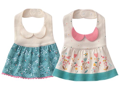 GZMM Baby Girl's Princess Type Waterproof Bibs with Adjustable Snaps