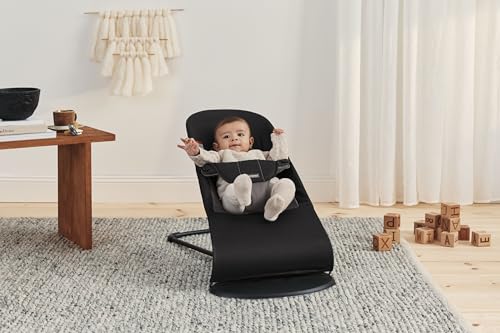 BabyBjörn Bouncer Balance Soft, Black/Dark Gray, Woven | 2-in