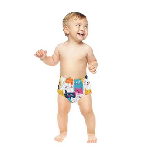SUABO Toddler Training Pants Funny Cat 3 Packs Cotton Training Pants Training Underwear For Toddler Boy and Girls 2T