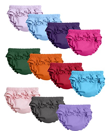 Made in USA Baby Girls Ruffled Diaper Covers Bloomers Soft Cotton Fashionable Cute SPD sensory Sensity Clothing Lavender