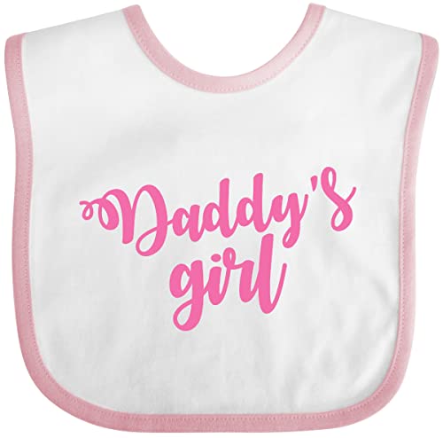 inktastic Valentine's Day Daddy's Girl Baby Bib White and Pink 286db