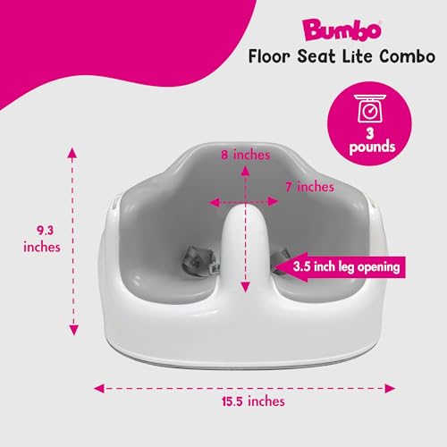 Bumbo Infant Baby Sit up Floor Seat LITE with Cushioned Seat and Safety Strap, Age 6