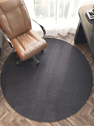 Heavyoff Round Office Chair Mat for Hardwood Floor Computer Gaming Rolling Chair Mat Floor Protector Mat Desk Rug Wood Tile Protection Mat for Office Home, Navy Blue, Diameter 32