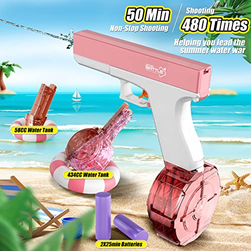 LEWANT Electric Water Gun, One-Button Automatic Super 434CC+58CC High Capacity Squirt Guns Up to 32 FT Range Strongest Water Blaster for Adults & Kids Summer Swimming Pool Beach Outdoor